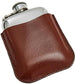 Brown Leather Pouch Fits 4oz Pocket Hip Flasks Soft Leather Protects Flask