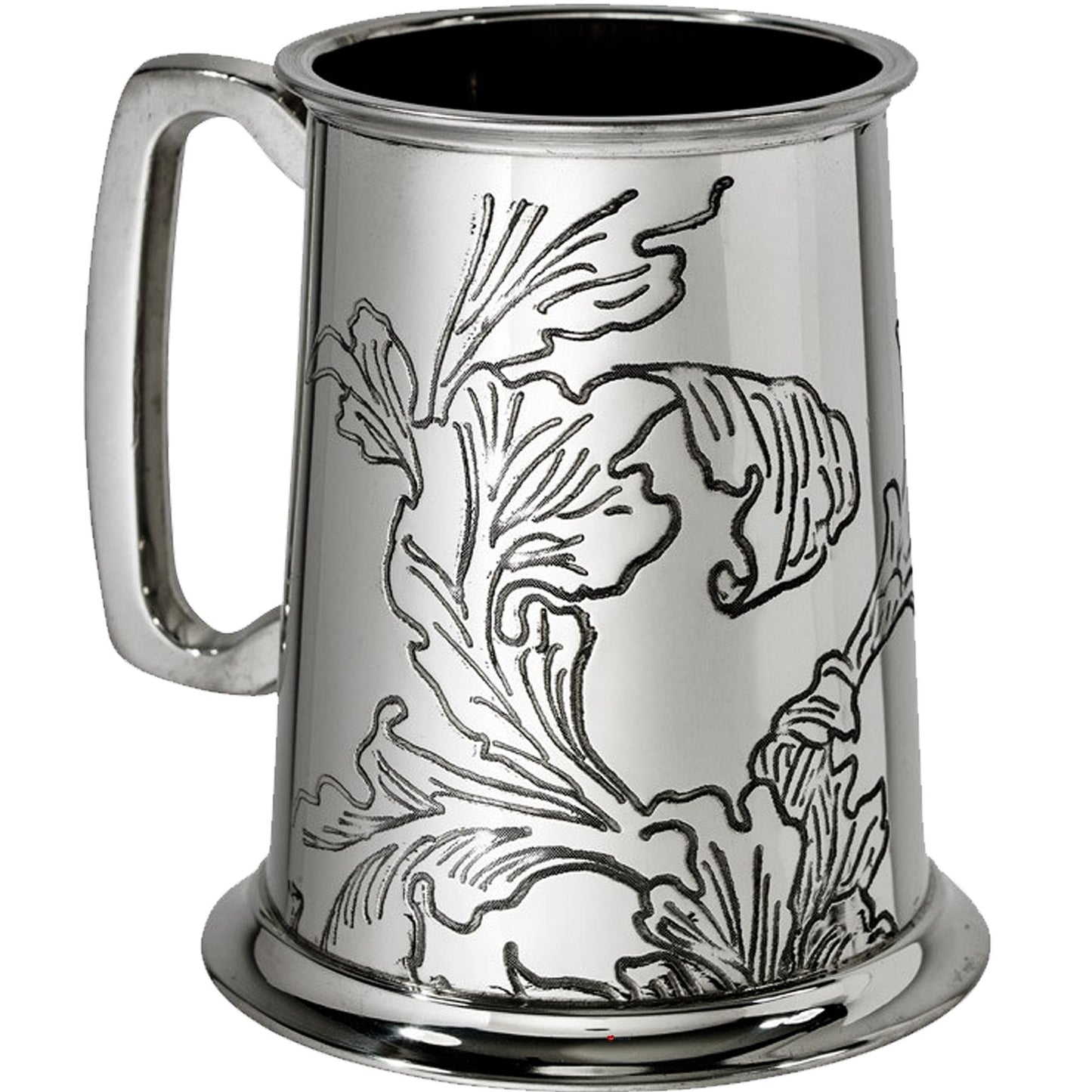 Tankard 1 Pint Acanthus Leaf Pattern Square Handle Acanthus Pattern