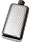 3oz Pocket Flask Pewter Embossed with Hammered Pattern Polished Screw Top