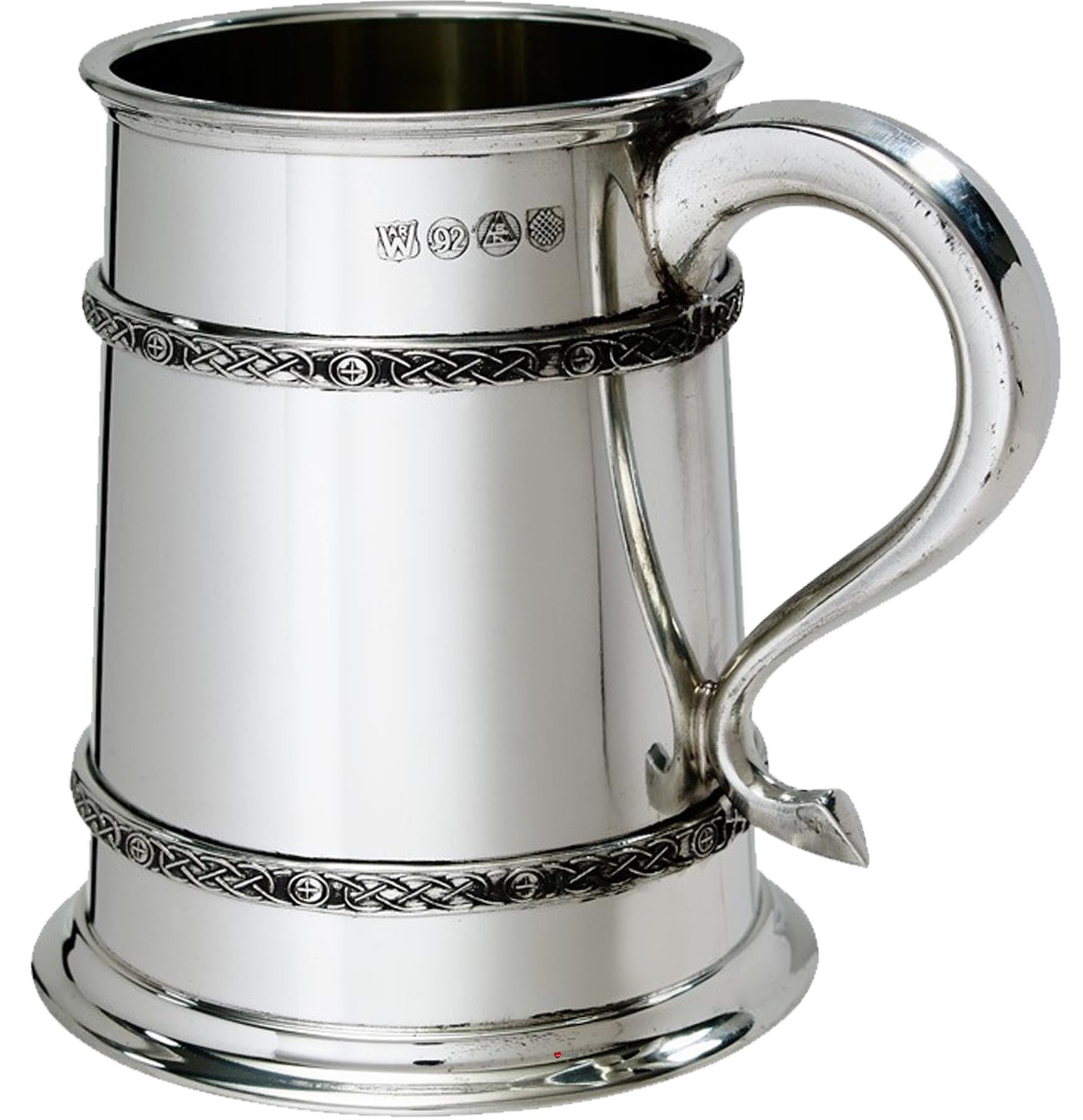 Pewter Tankard 1 Pint Double Celtic Band with Feature Touchmark