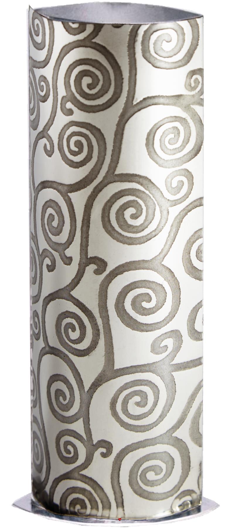 Medium Pewter Vase Embossed all over with Tree of Life Pattern Bright Finish