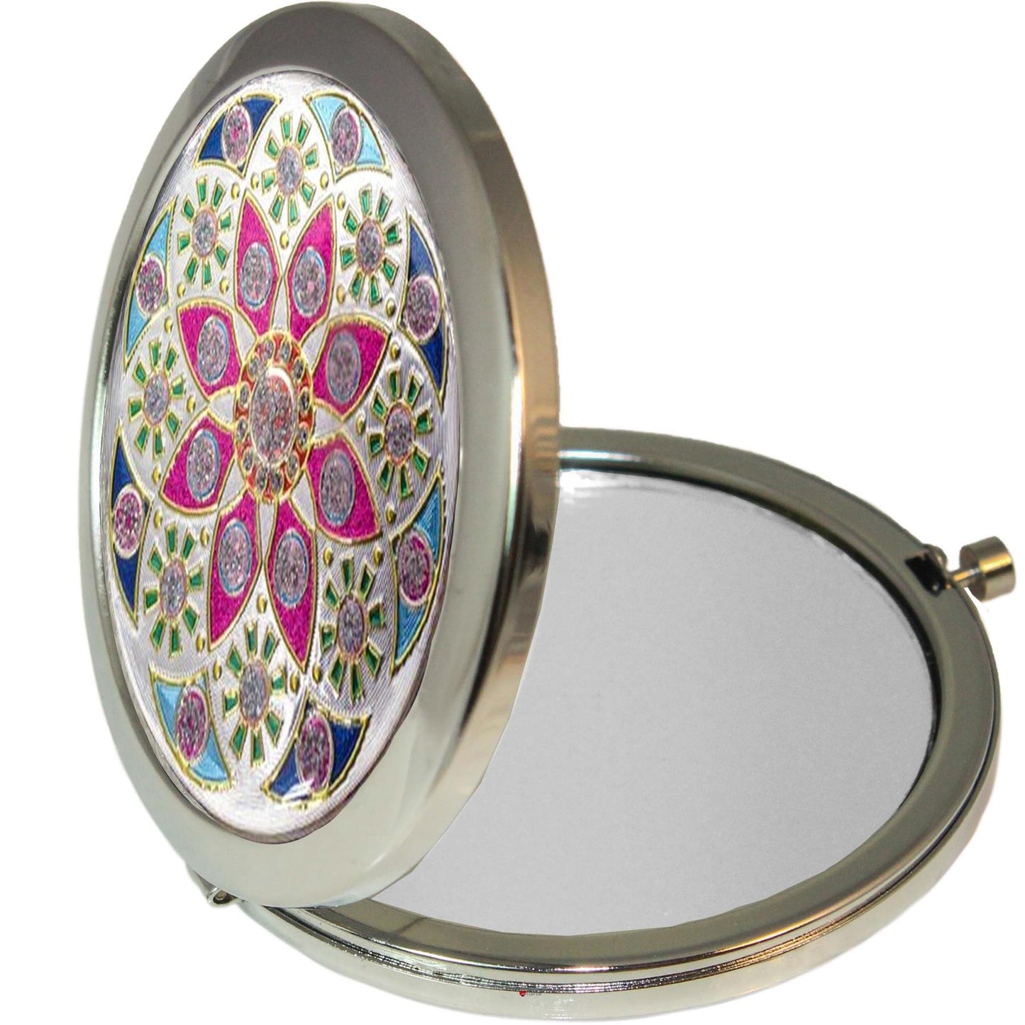 Compact Mirror for Handbag Small Round Mirror Magnifying Makeup Set Travel Folding Mirror Gift for Ladies