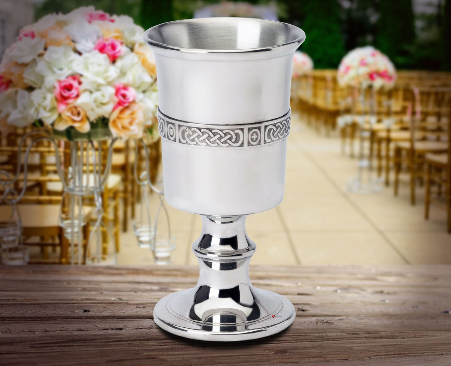 370ml Pewter Chalice Chalice with Celtic Banding Great Gift