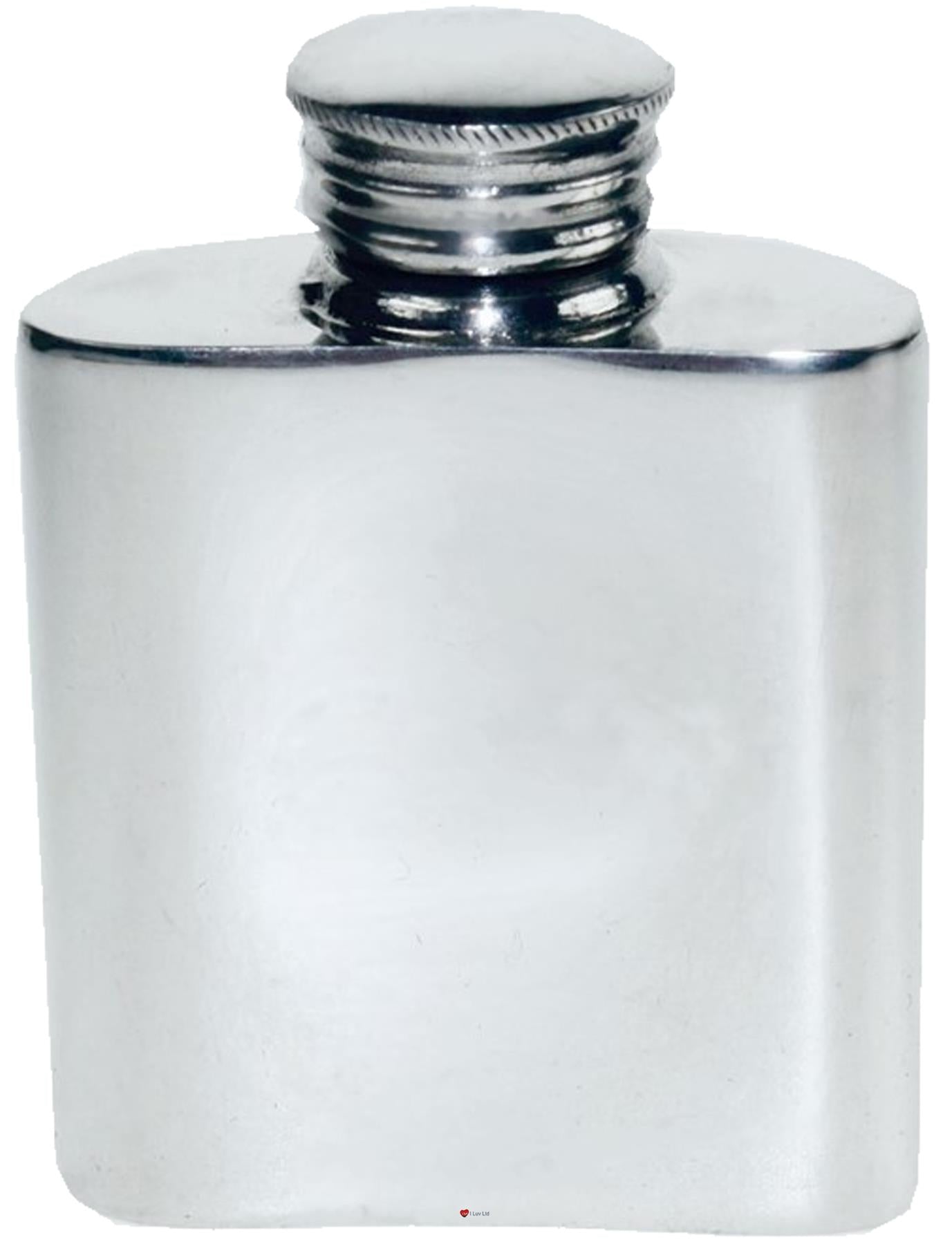 1 oz Slim Pewter Spirit Flask in Plain Polished Screw Top Perfect for Engraving