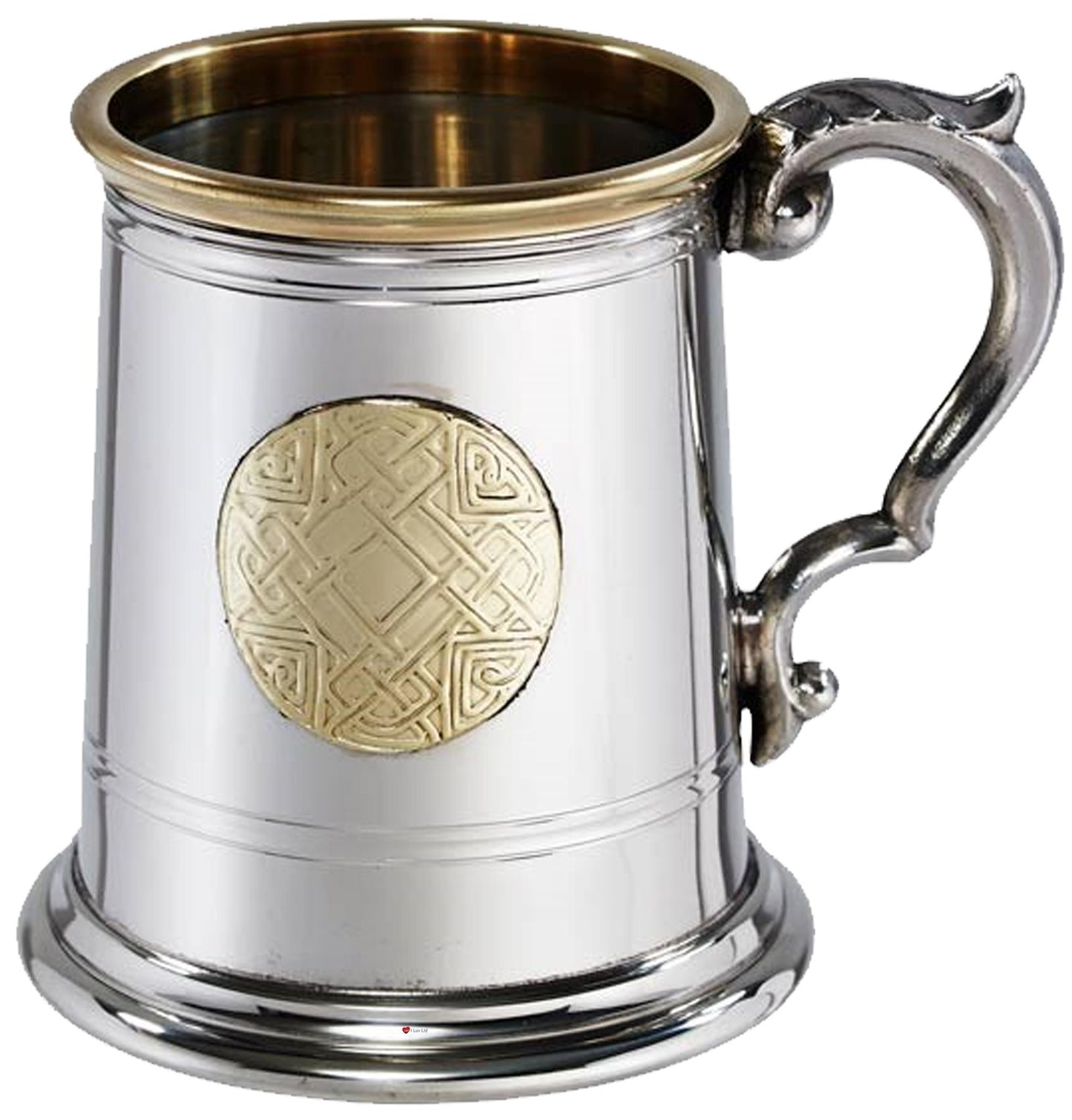 Tankard Half Pint Celtic Gold Brass Georgian Style Handle Perfect for Engraving