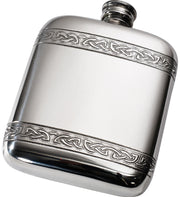 Medium Sized 4oz Scottish Horizontal Celtic Bands Pocket Flask