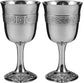 Stemmed Medieval Pewter Goblets Presentation Boxed Ideal Wedding Gift