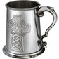 Pewter Tankard with Embossed Celtic Cross Scroll Handle Perfect for Engraving