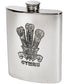 6oz Pewter Flask with Prince of Wales Feathers and Cymru Perfect for Engraving