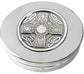 Trinket Boxes Pewter Round with Circular Insert Lid Featuring Iona Cross 90mm 50mm