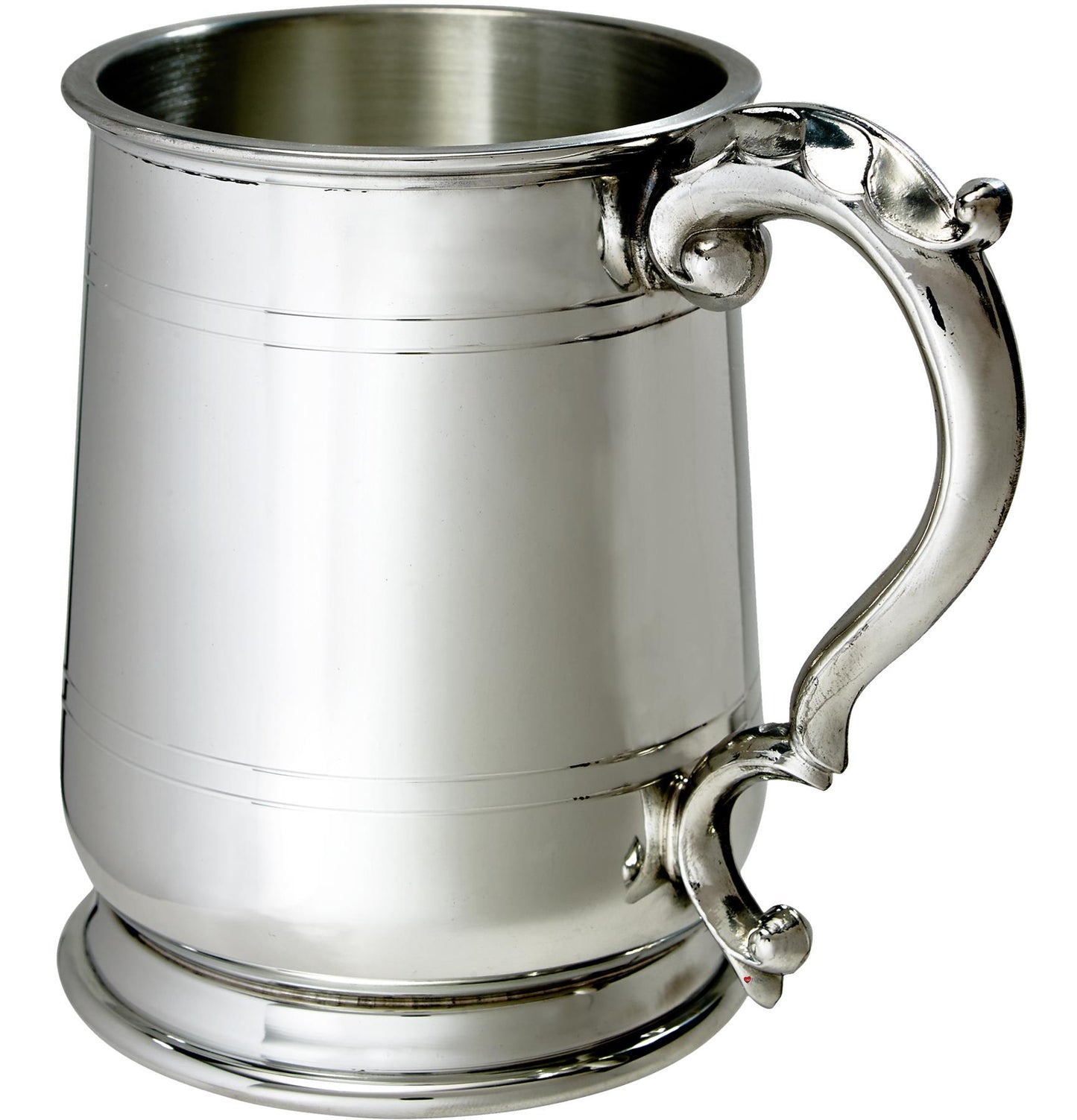 Pewter Tankard 1 Pint Jacobean Shaped Double Lines Perfect for Engraving