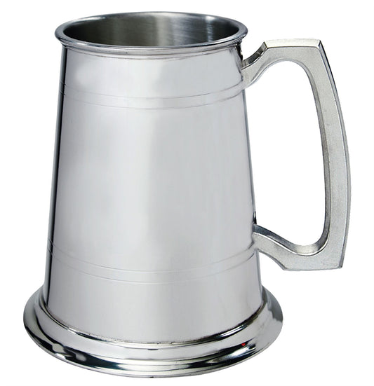 Pewter Tankard Handmade 1pt Double Lined Engravable Fine English Pewter