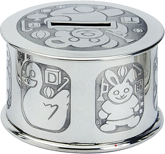 Pewter Money Box For Kids Nursery Scene Christening Gift