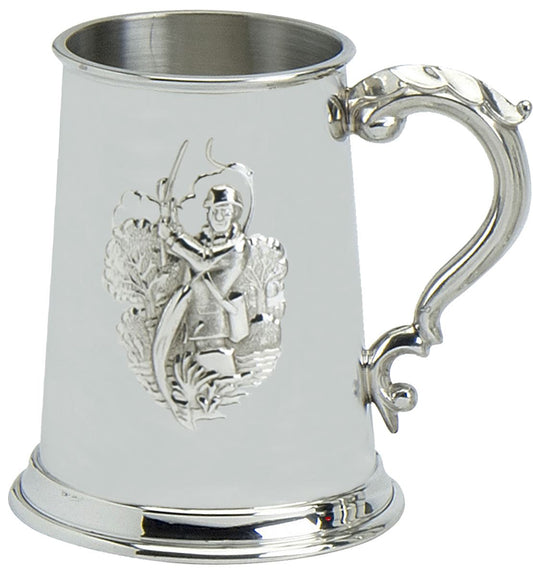 Pewter Tankard Handmade Fishing Gift Angler Ornate Handle Ideal Gift