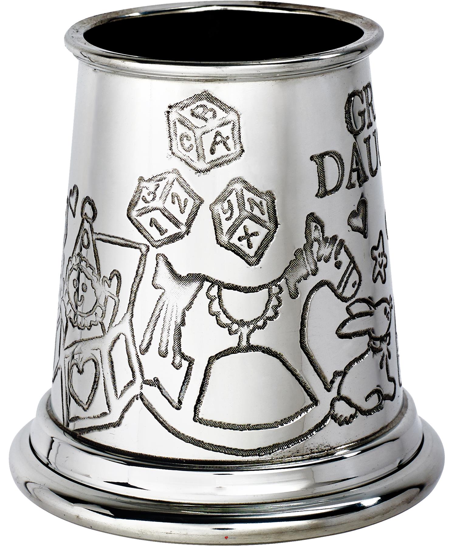 Quarter Pint Granddaughter Animal Toy Christening Tankard Perfect for Engraving
