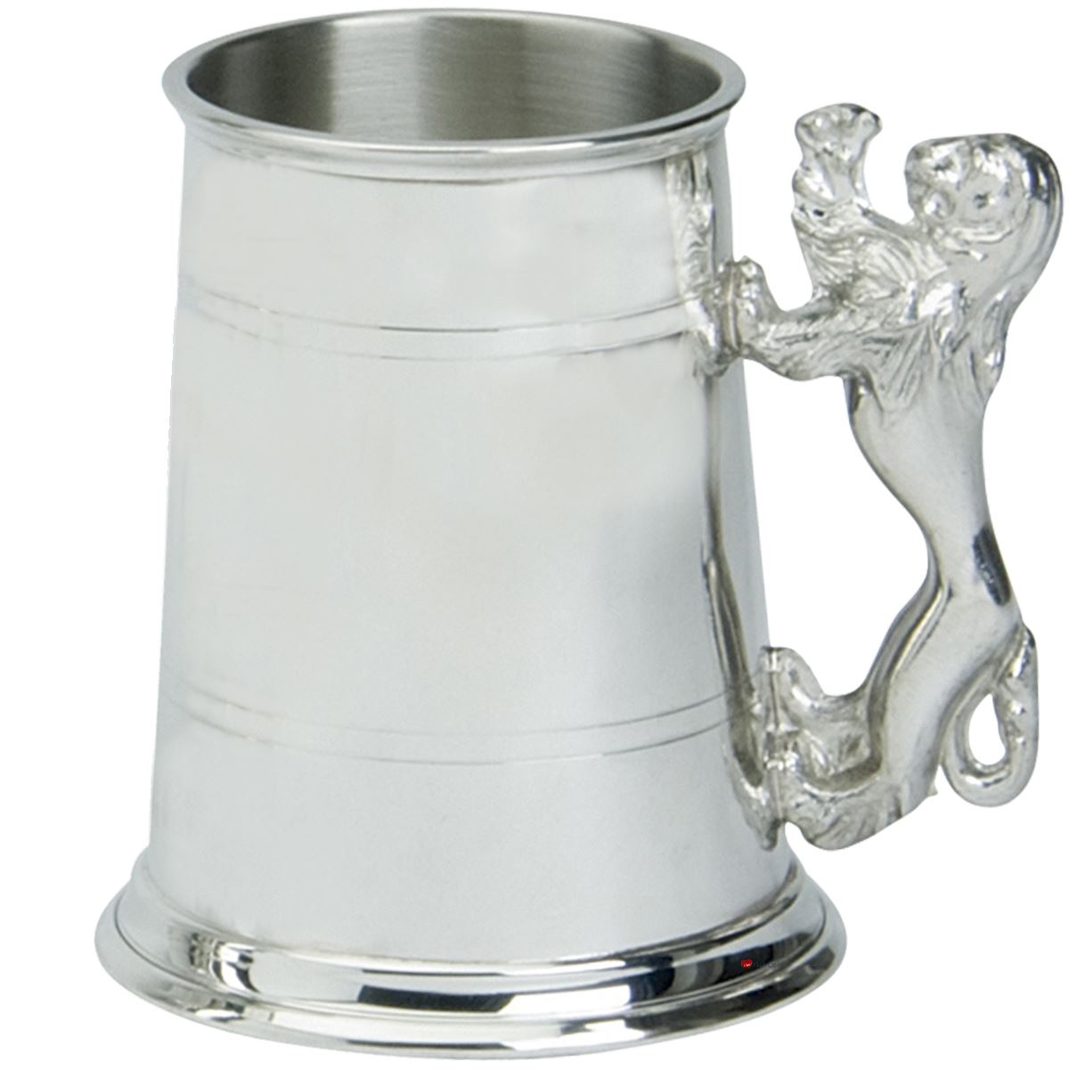 Pewter Tankard Handmade 1pt African Lion Handle Engravable