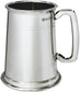 Pewter Tankard 1 Pint Broad Rim Double Lines Touchmark Perfect for Engraving