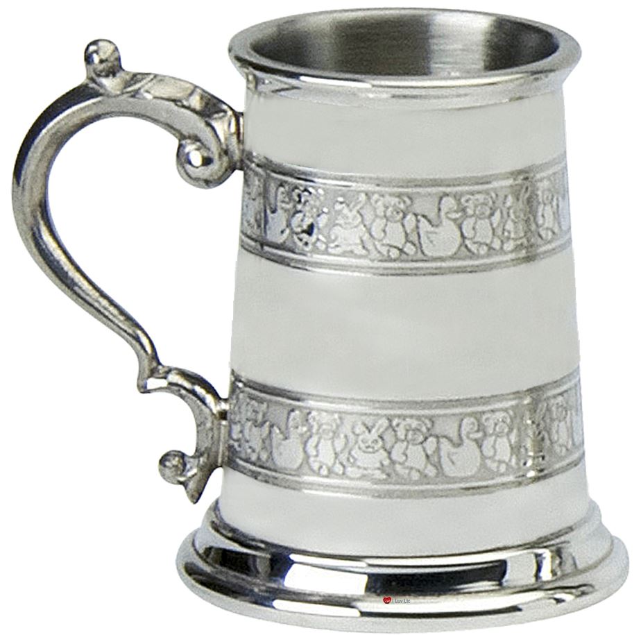 Children's 1/4 pt Tankard With Classic Nursery Character Twin Band Engravable