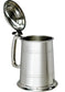 Pewter Lidded Tankard 1 Pint Plain Double Lines Square Perfect for Engraving