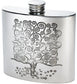 4oz Hip Flask with Tree of Life Tree Design Polished Screw Perfect for Engraving