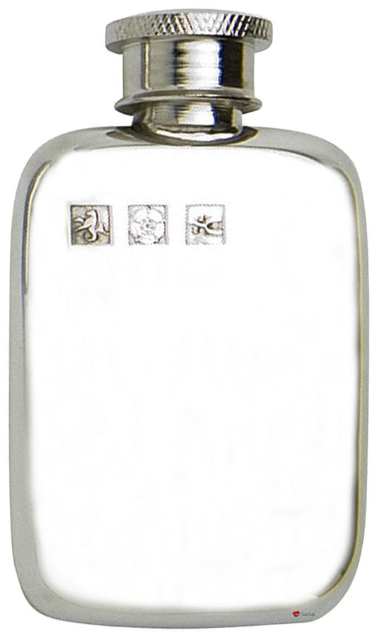 Small Hip Flask Plain Design With Touch Mark Screw Top 1.5oz Great Personal Gift