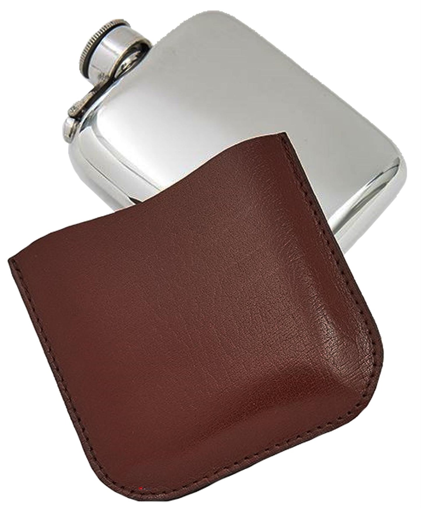 Brown Leather Pouch Fits 4oz Pocket Hip Flasks Soft Leather Protects Flask