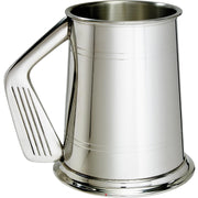Pewter Tankard 1 Pint Plain Double Lines Golf Club Handle High-Quality Pewter