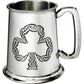 1 Pint Pewter Tankard Irish Shamrock Design Square Handle Perfect for Engraving