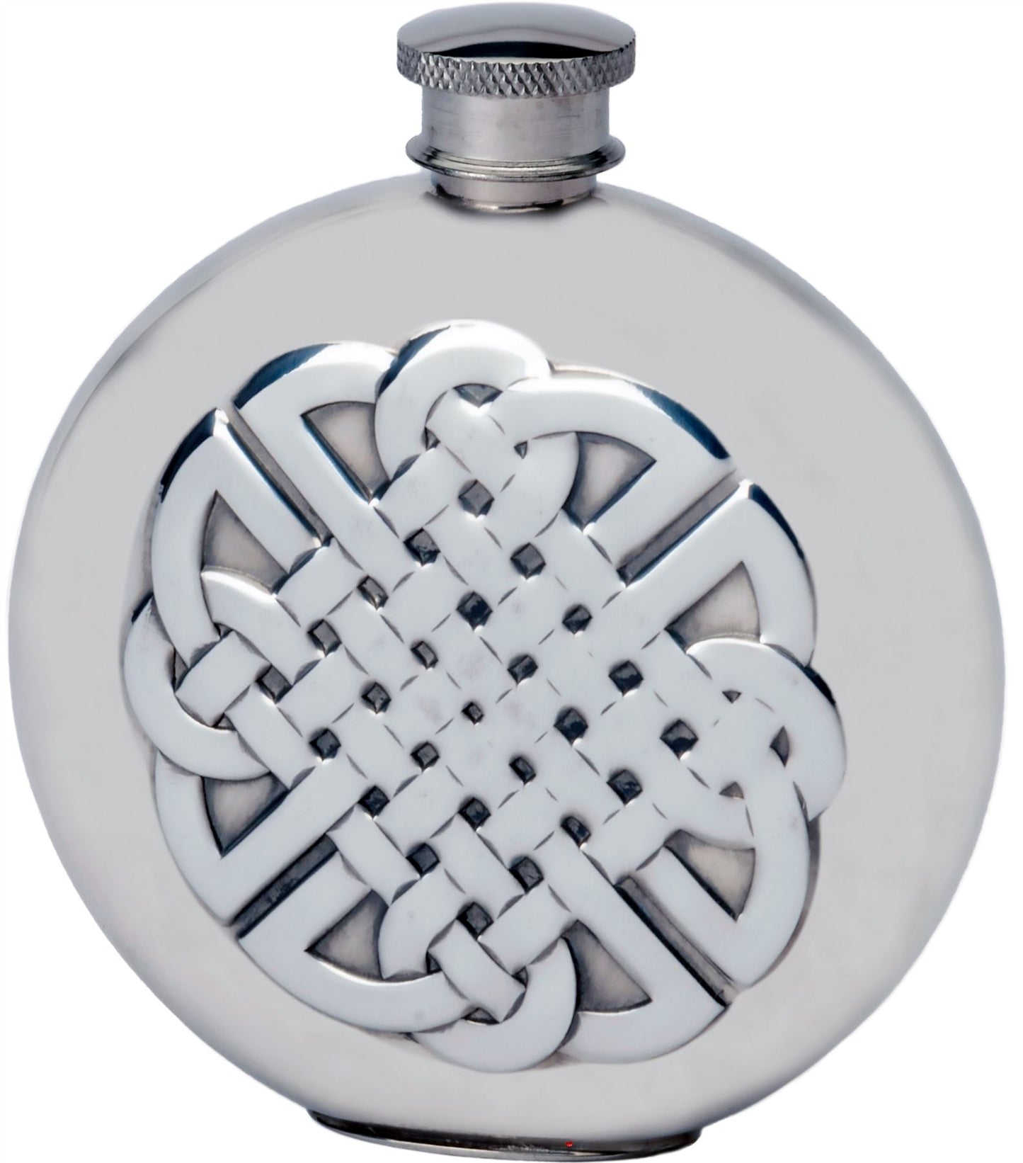 4oz Round Hip Flask With Embossed Celtic Knot Design Great Gift Made From Pewter