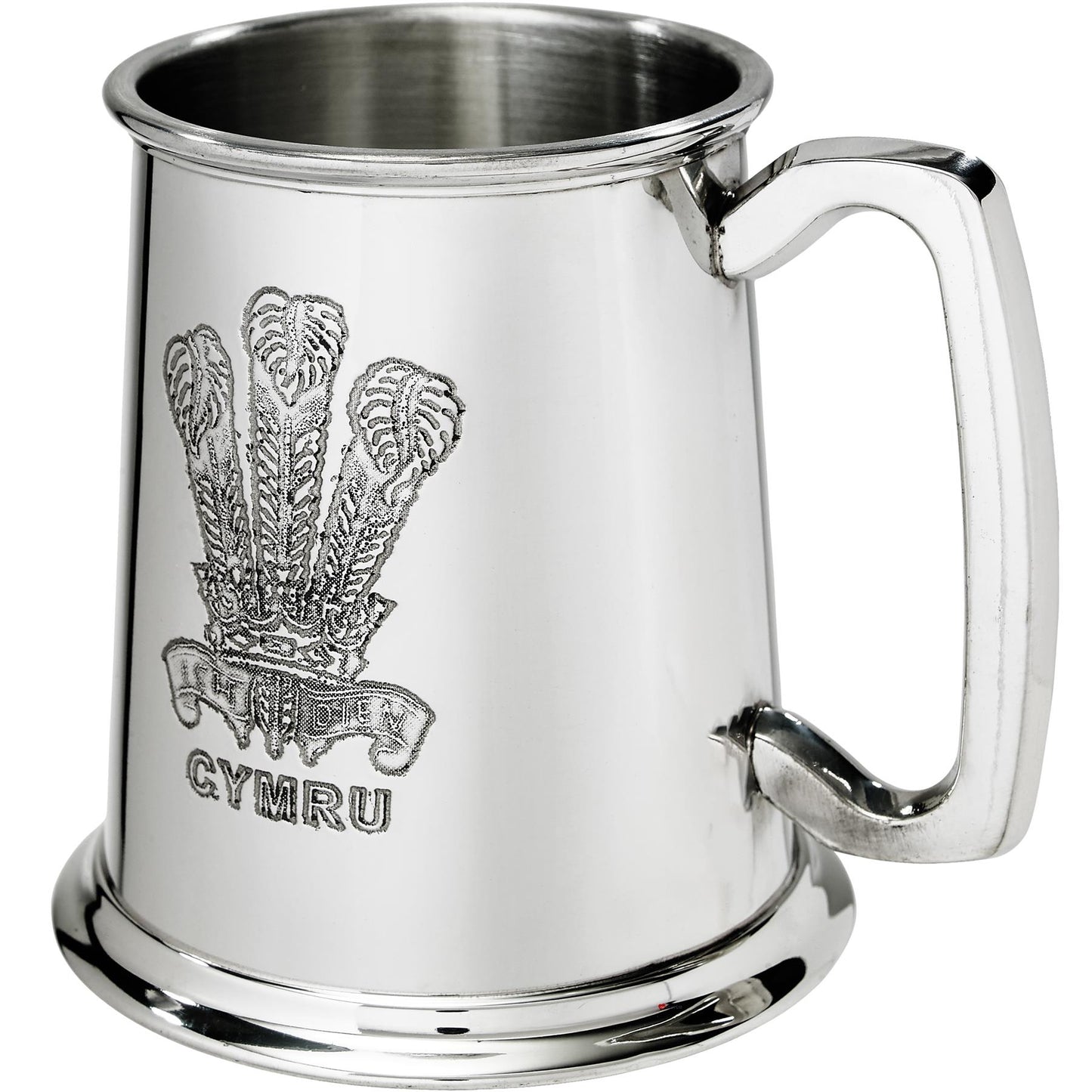 Pewter Pint Tankard Prince of Wales Square Handle Beer Perfect for Engraving