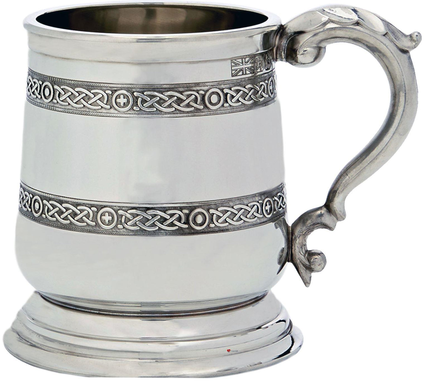 Pewter Tankard George 3rd Ornate Handle 1pt Polished  Great Gift