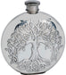 4oz Round Hip Flask With Embossed Tree of Life Great Gift Made From Pewter