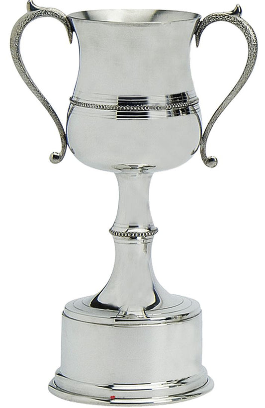 Pewter Sporting Trophy 12inch Polished Beaded Style Football, Rugby, Rowing