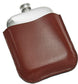 Brown Leather Pouch Fits 6oz Pocket Hip Flasks Soft Leather Protects Flask