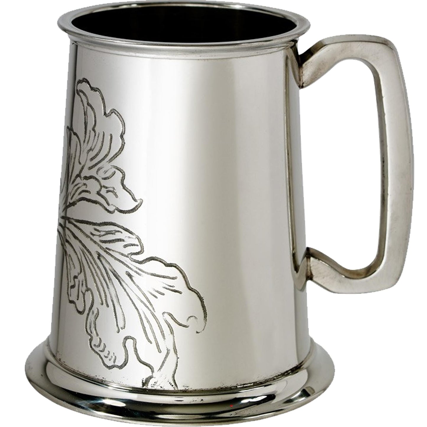 Tankard 1 Pint Acanthus Leaf Pattern Square Handle Acanthus Pattern