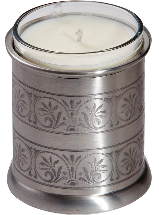 Medieval Candle Votive Holder Pewter Comes with Candle Perfect for Engraving