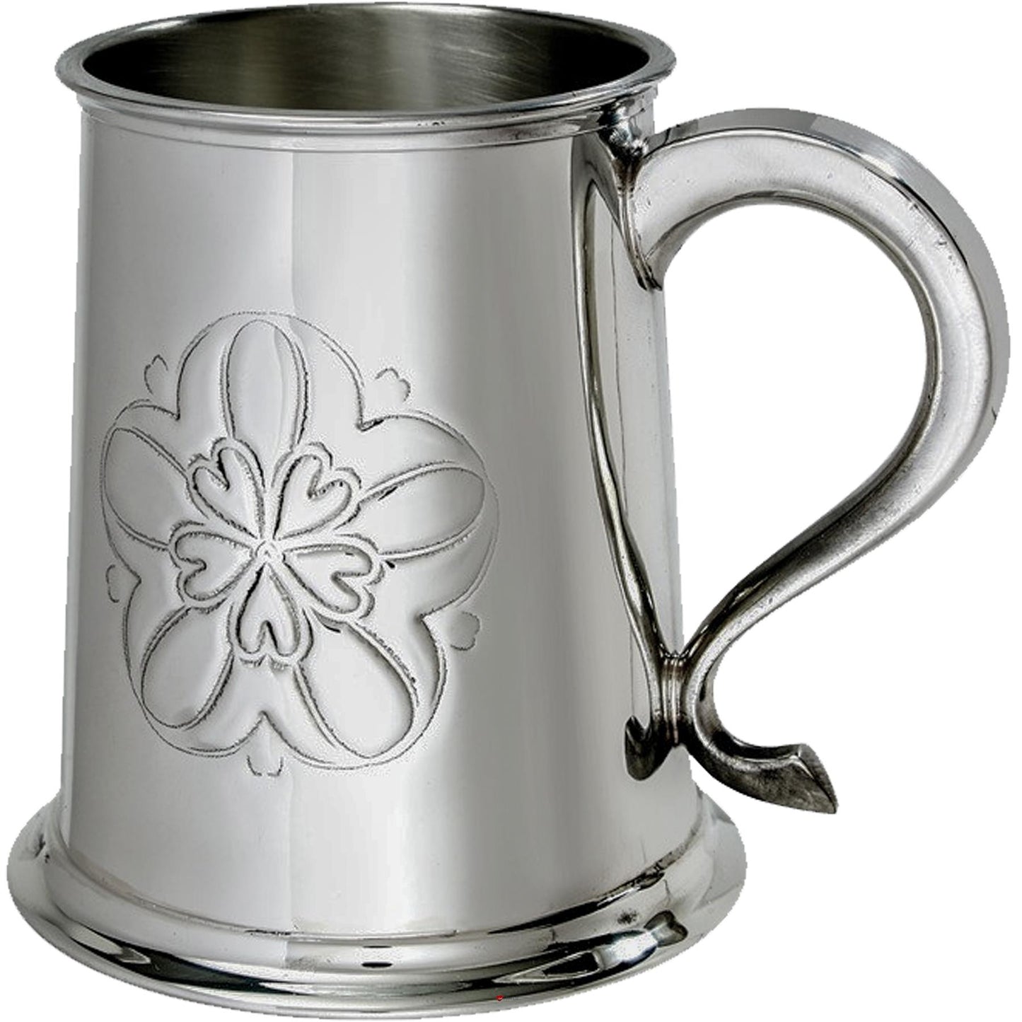 Pewter Tankard 1 Pint Embossed Yorkshire Rose Perfect for Engraving