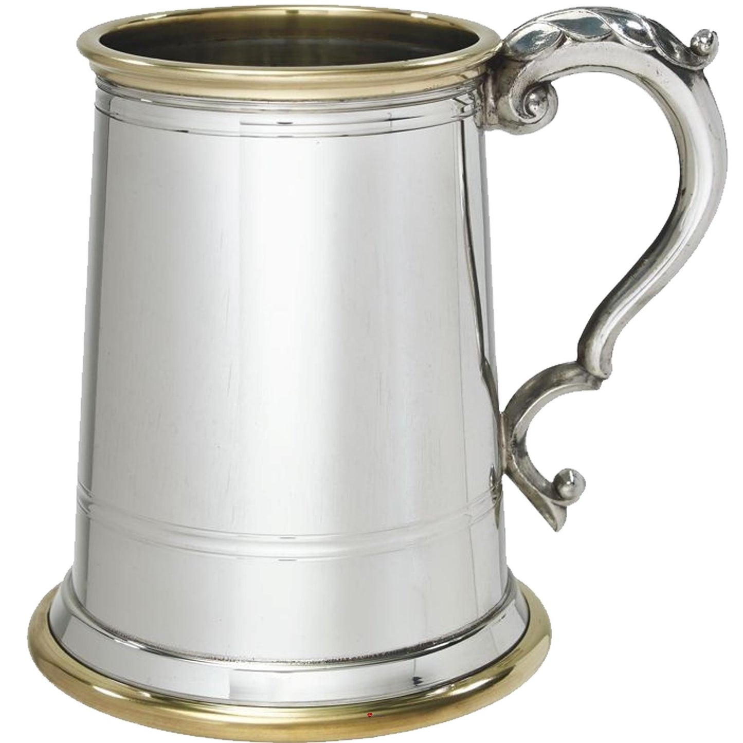 Pewter Tankard 1 Pint Wortley Brass Rim and Base Detail Perfect for Engraving