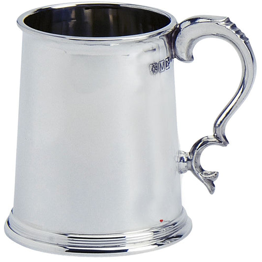 1pt Tankard Pewter Scottish Shape Plain Wide Base Ideal for Engraving Glass Base