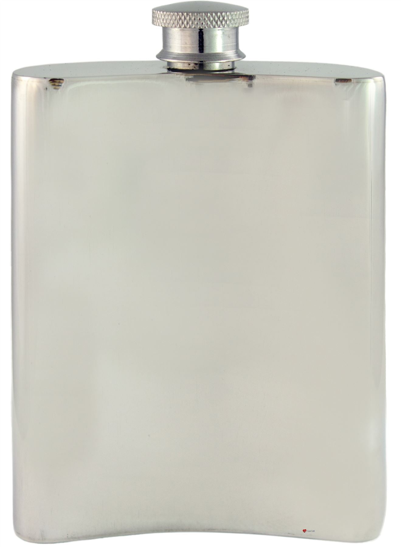 Classic Golfing Hip Flask 6oz Kidney Shape Pewter Ideal Gift Engravable