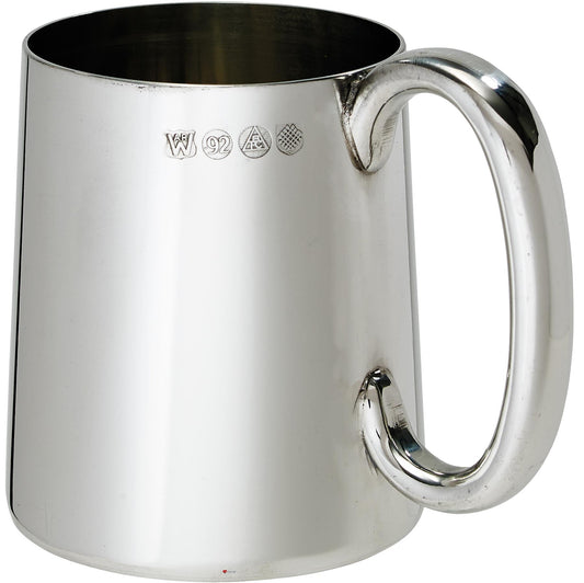 Half Pint Tankard Plain Flat Base "C" Handle, Touchmarked Perfect for Engraving