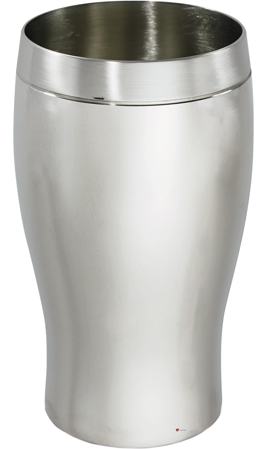 Pewter Beaker 1 Pint Tulip Shaped Polished with Satin Rim Perfect for Engraving