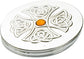 Trinket Boxes Pewter Round Celtic Cross Inset Topaz Coloured Stone Lid 90mm 50mm