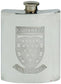 Pewter Hip Flask 6oz Cornwall National Crest and Motto Screw Top Engravable Back