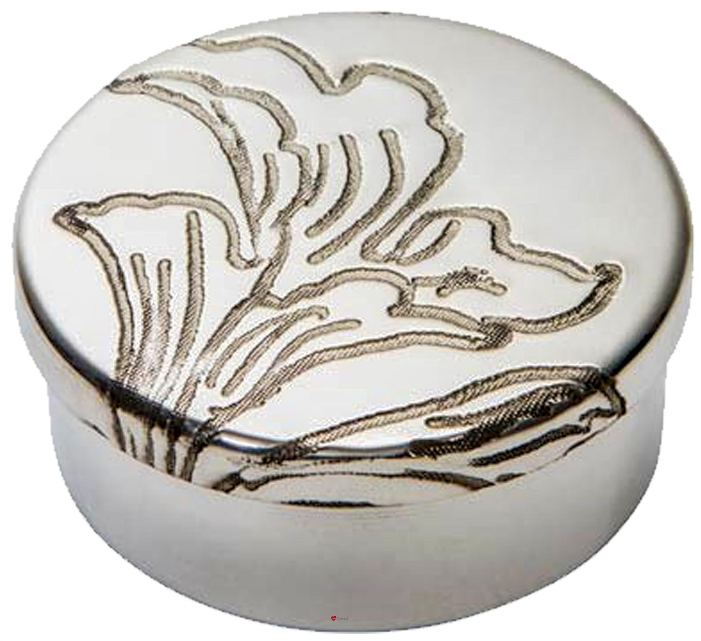 Small Pewter Trinket Box with Acanthus Pattern Perfect for Engraving