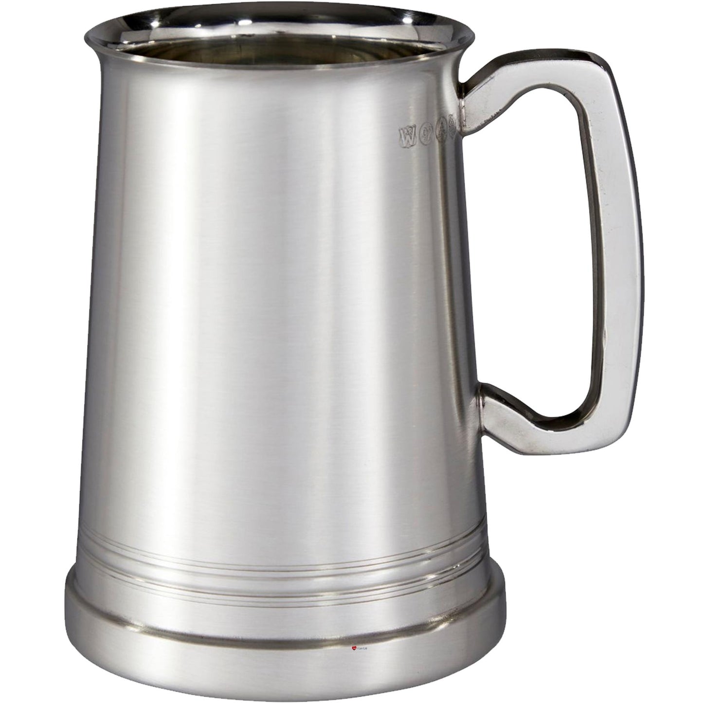 Pewter Glass Bottom Heavy Tankard 1 Pint Hereford Satin Perfect for Engraving