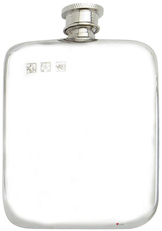 Pocket Liquor Flask 6oz Plain Pewter Flask Engravable Screw Top Ideal Gift