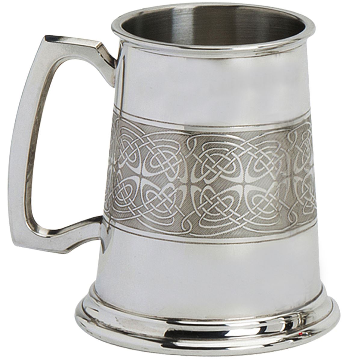 Pewter Tankard Handmade Embossed Celtic Band Wrap Ornate Handle Ideal Gift