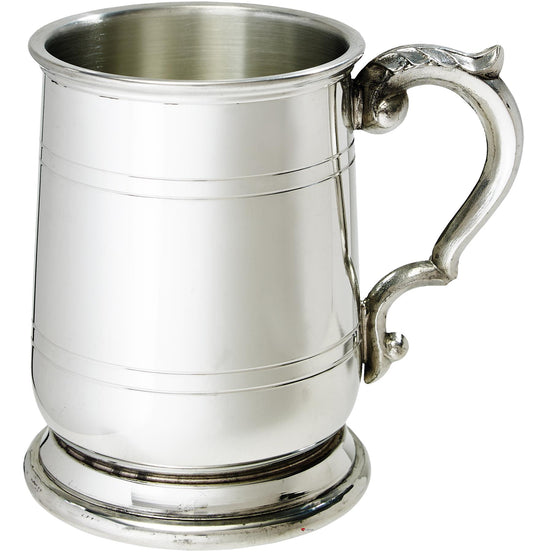 Half Pint Tankard Jacobean Style Double Line Scroll Handle Perfect for Engraving