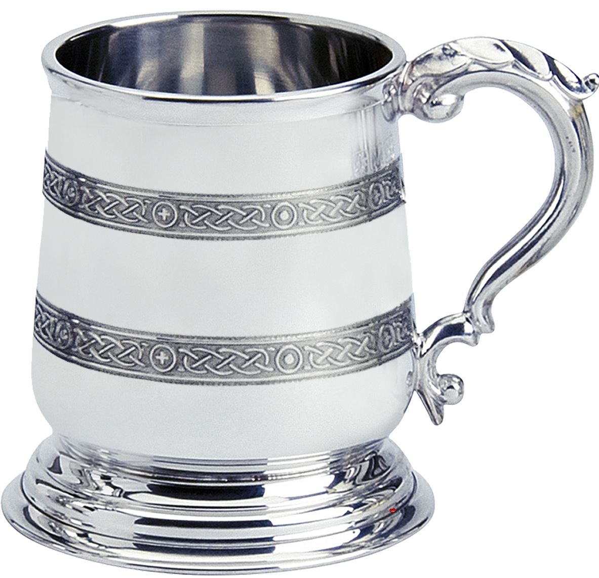 Pewter Tankard George 3rd Ornate Handle 1pt Polished  Great Gift